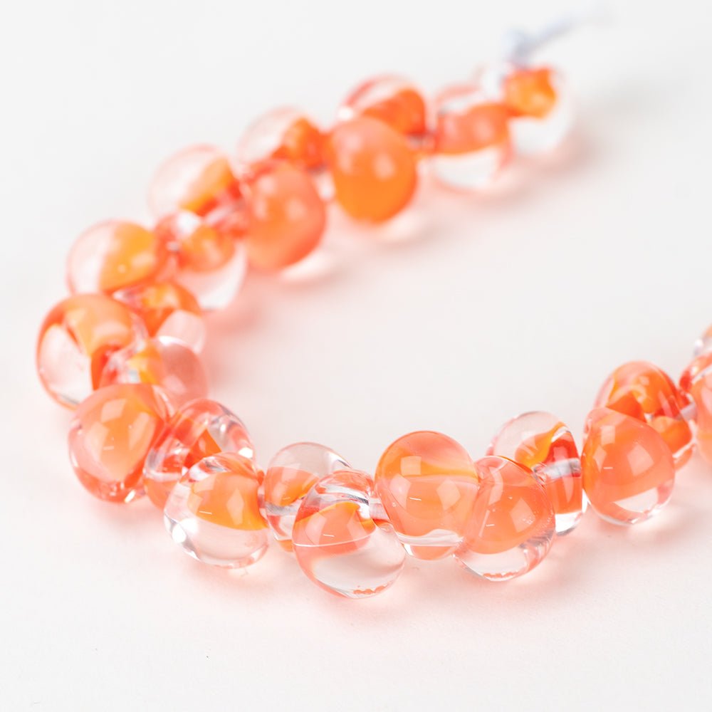 Teardrop Beads - Poppy - Premium Glass Beads - Unicorne Beads
