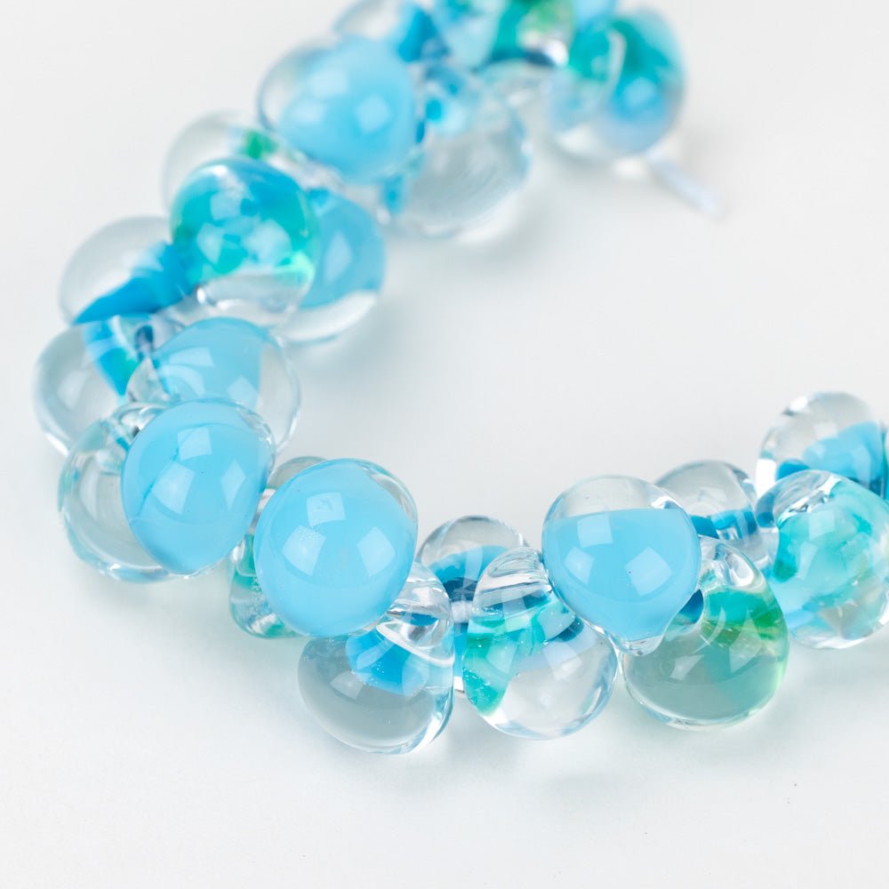 Teardrop Beads - Splash House - Handmade Glass Beads - Unicorne Beads