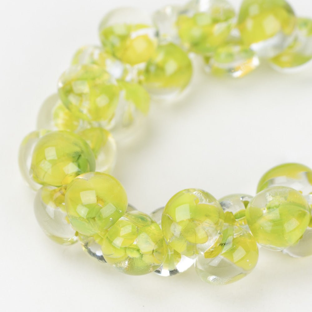 Teardrop Beads - Starfruit - Handmade Glass Beads - Unicorne Beads
