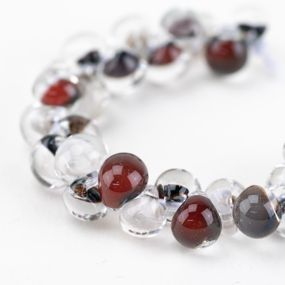 Teardrop - Blood Moon Glass - Handmade Glass Beads - Unicorne Beads