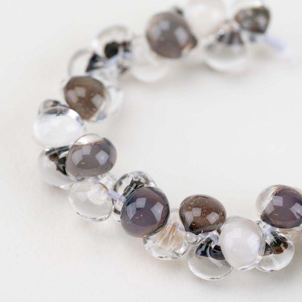 Teardrop - Foggy Horizon - Handmade Glass Beads - Unicorne Beads