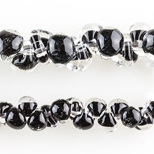 Teardrop Grouping - Black Sea (2 Strands) - Handmade Glass Beads - Unicorne Beads