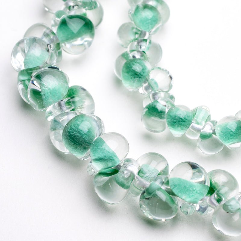 Teardrop Grouping - Crisp Mint (2 Strands) - Handmade Glass Beads - Unicorne Beads