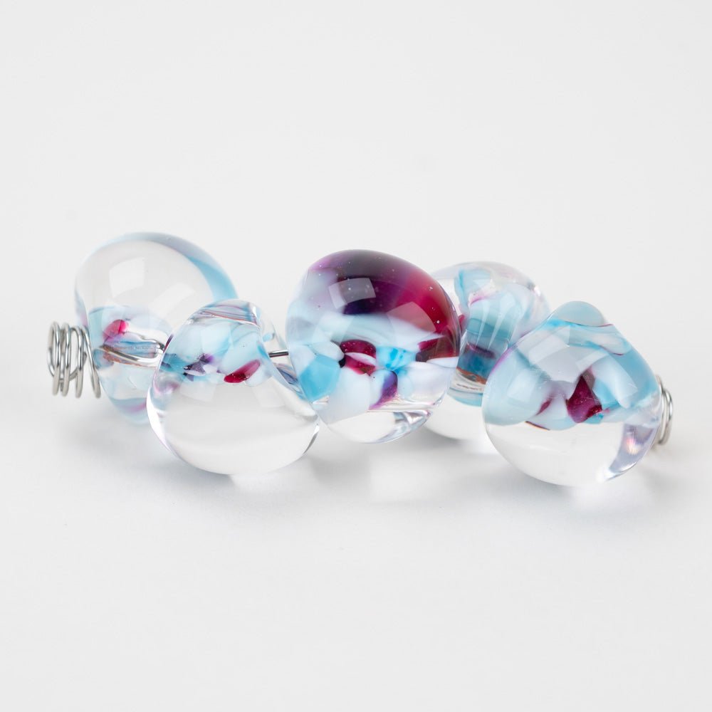 Teardrop - Jumbo - Berry Cotton Candy - Handmade Glass Beads - Unicorne Beads