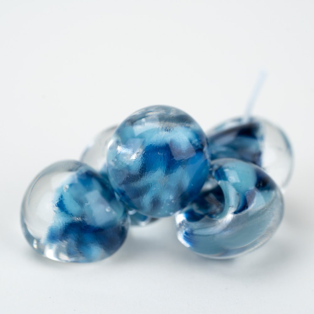 Teardrop - Jumbo - Blueberry Yum Yum - Handmade Glass Beads - Unicorne Beads