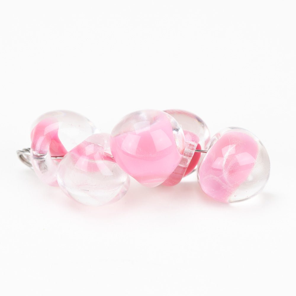 Teardrop - Jumbo - Pink Rose - Handmade Glass Beads - Unicorne Beads