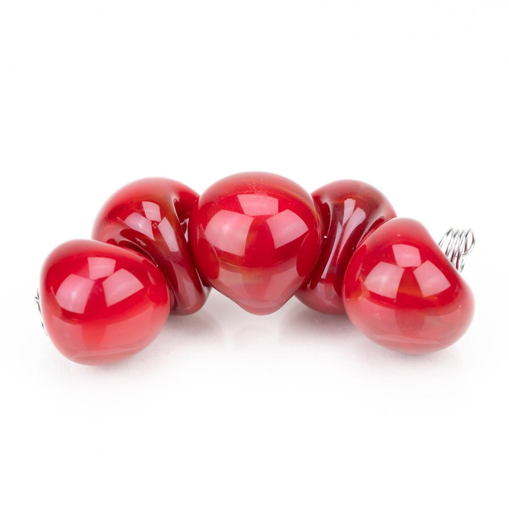 Teardrop - Jumbo - Red Pepper - Handmade Glass Beads - Unicorne Beads
