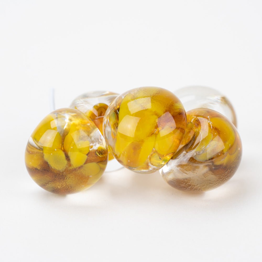 Teardrop - Jumbo - Topaz Token - Handmade Glass Beads - Unicorne Beads