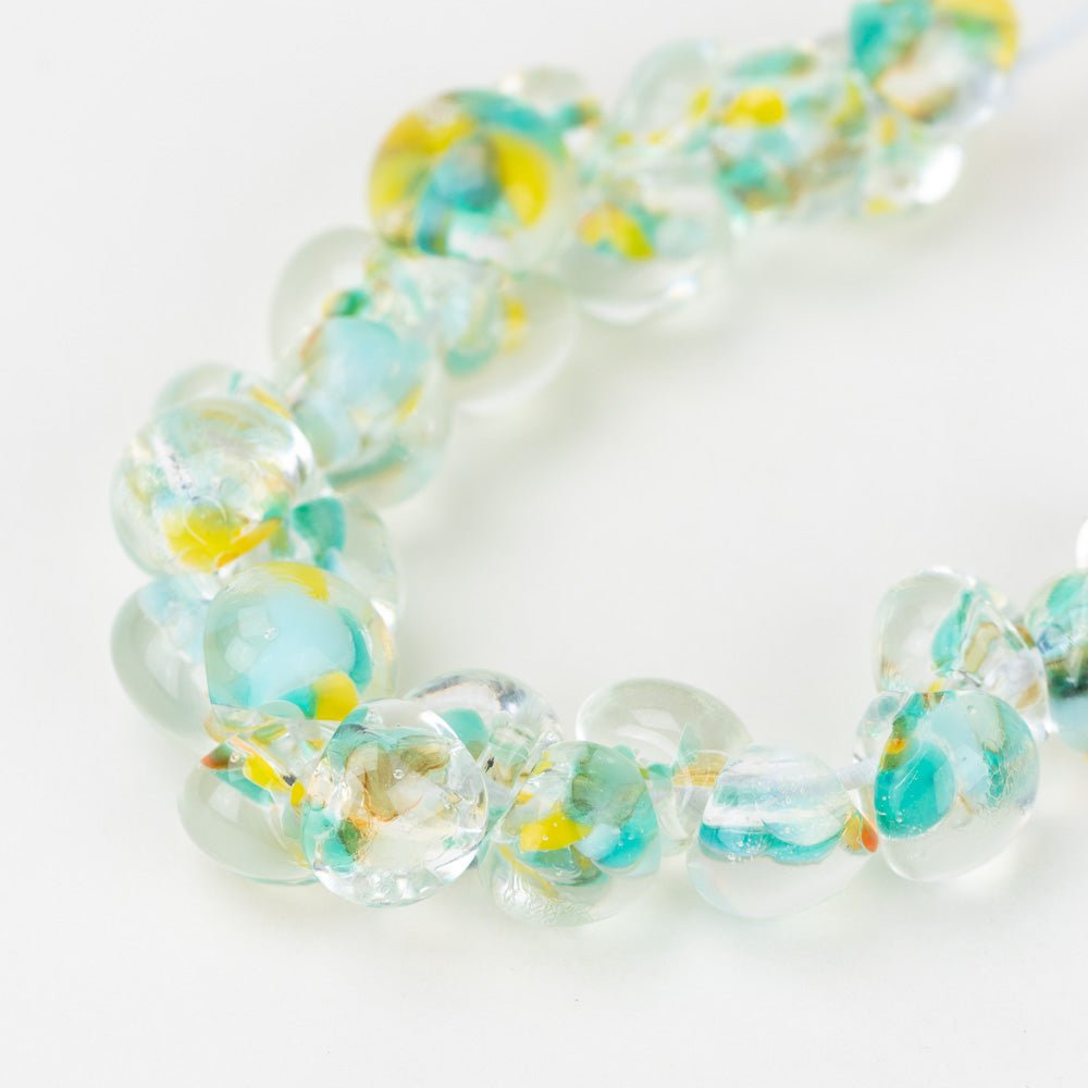 Teardrop - Mini - Aqua Shock - Handmade Glass Beads - Unicorne Beads