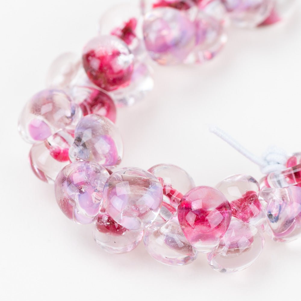 Teardrop - Mini - Berry Blossom - Handmade Glass Beads - Unicorne Beads