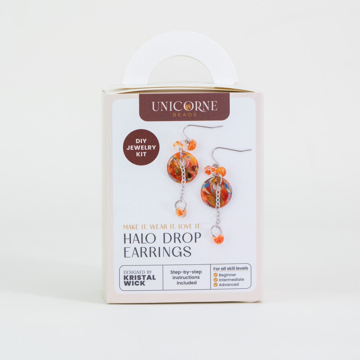 Unicorne Beads Bird of Paradise Halo Drop Earrings DIY Jewelry Kit packaging