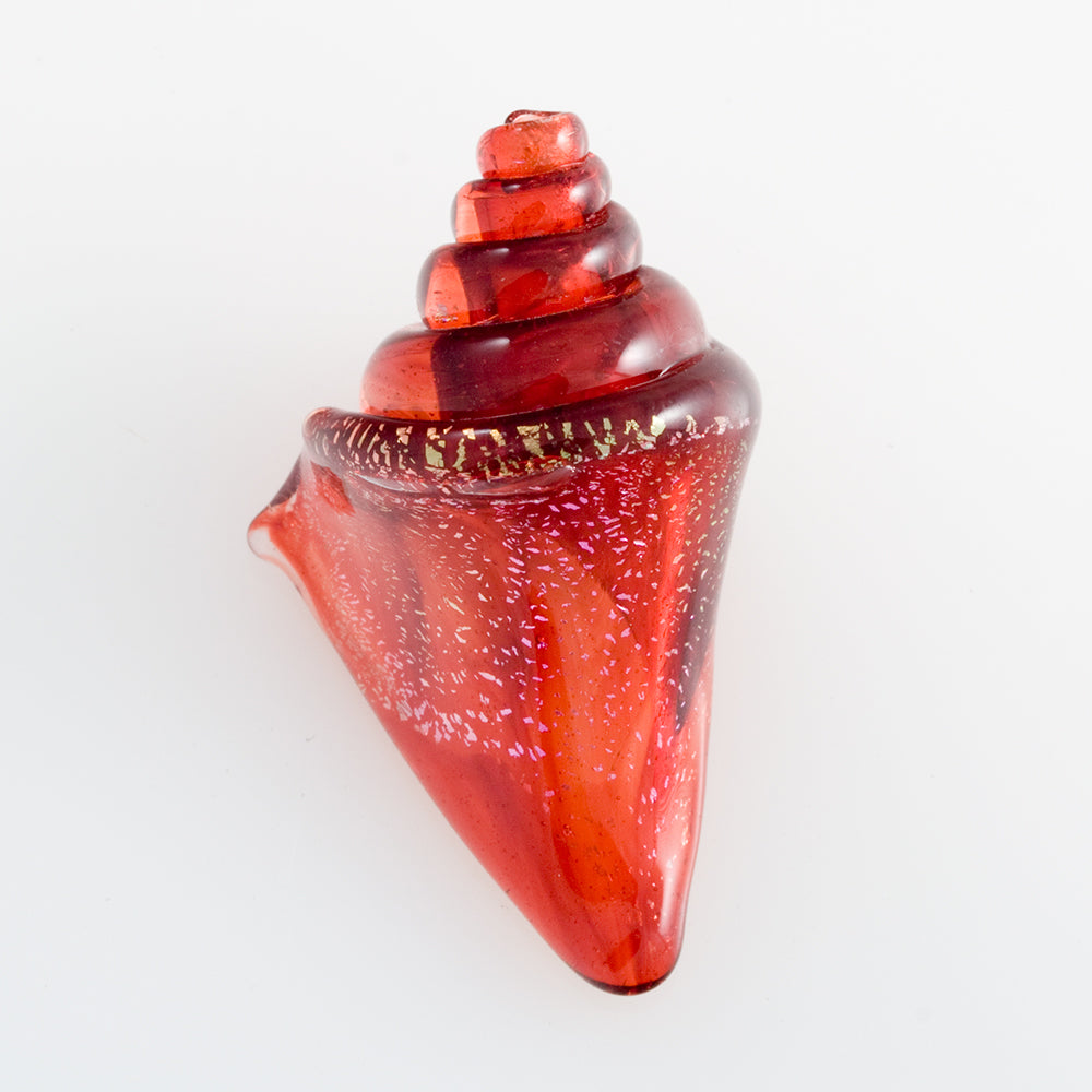 Large Nobilis Seashell Bead - Ruby Rainbow