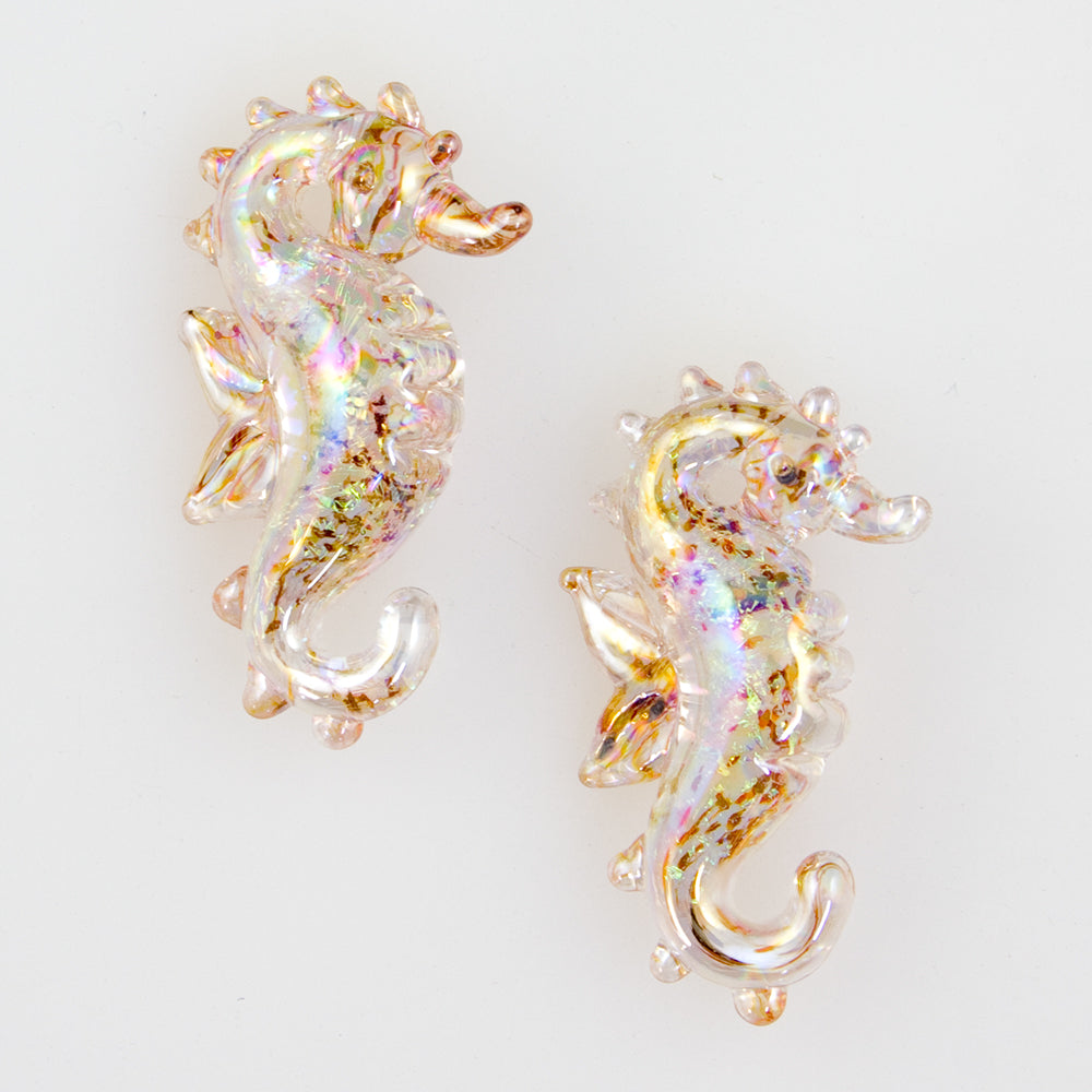Seahorse Beads - Speckled Gold