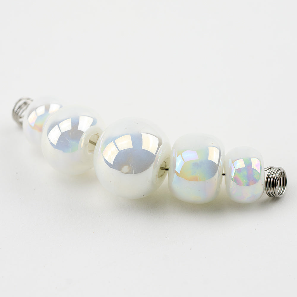 Marble Beads - Luster - White Hot