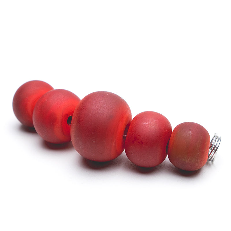 Marble Beads - Rosy Red