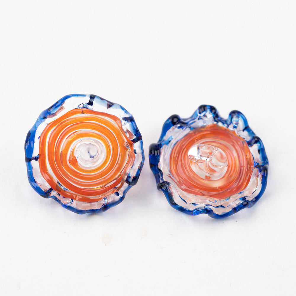 Swirl Button - Dark Peach