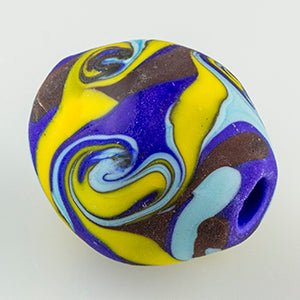 Barrel Bead - Tumbled - Indigo - Handmade Glass Beads - Unicorne Beads