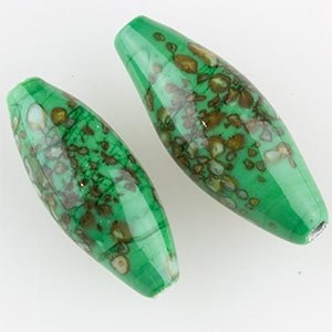 Bicone - Mini Series - Gabriel (2 beads) - Handmade Glass Beads - Unicorne Beads