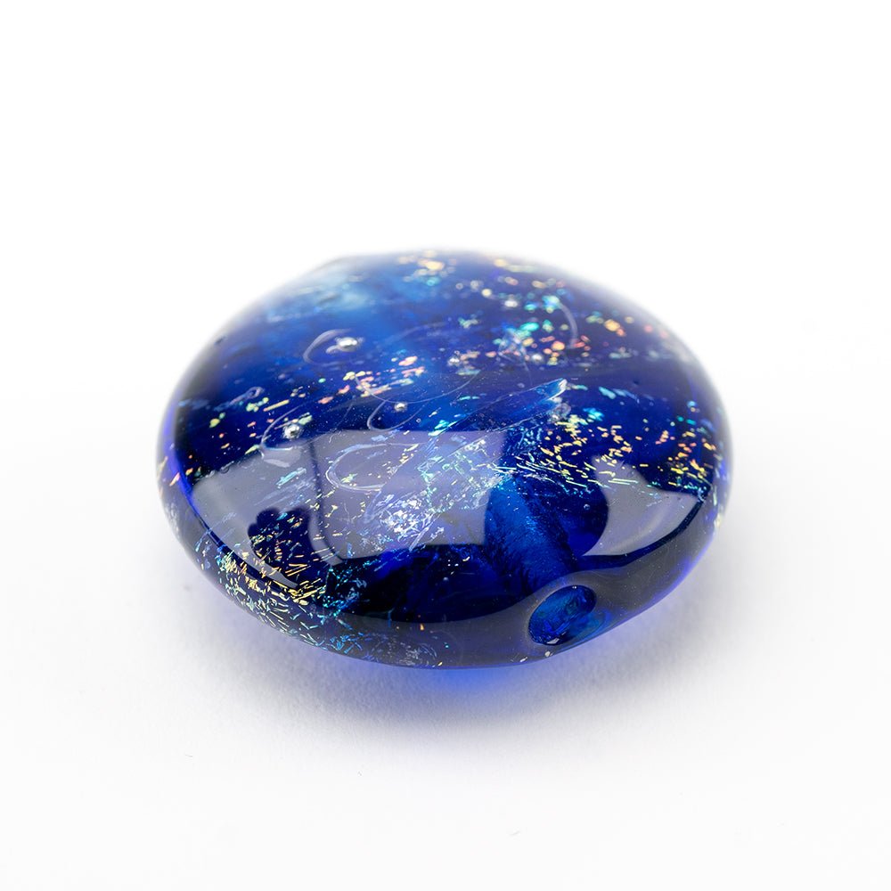 Coin Beads - Exotic - Large - Barbados - Handmade Glass Beads - Unicorne Beads