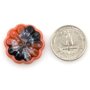 Daisy Button - Monarch - Large - Handmade Glass Beads - Unicorne Beads