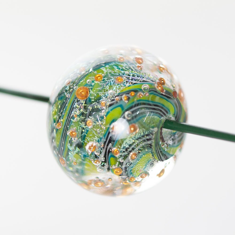 Donut Bead - Copper Series - Small - Dragons Tail - Handmade Glass Beads - Unicorne Beads