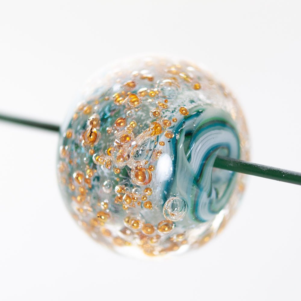 Donut Bead - Copper Series - Small - Mystic Water - Handmade Glass Beads - Unicorne Beads