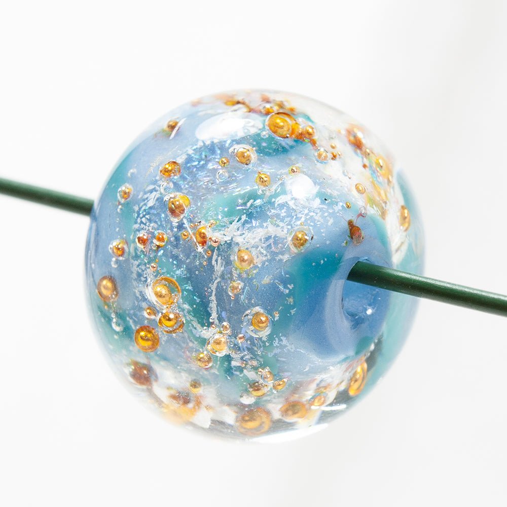 Donut Bead - Copper Series - Small - Mythical Sky - Handmade Glass Beads - Unicorne Beads