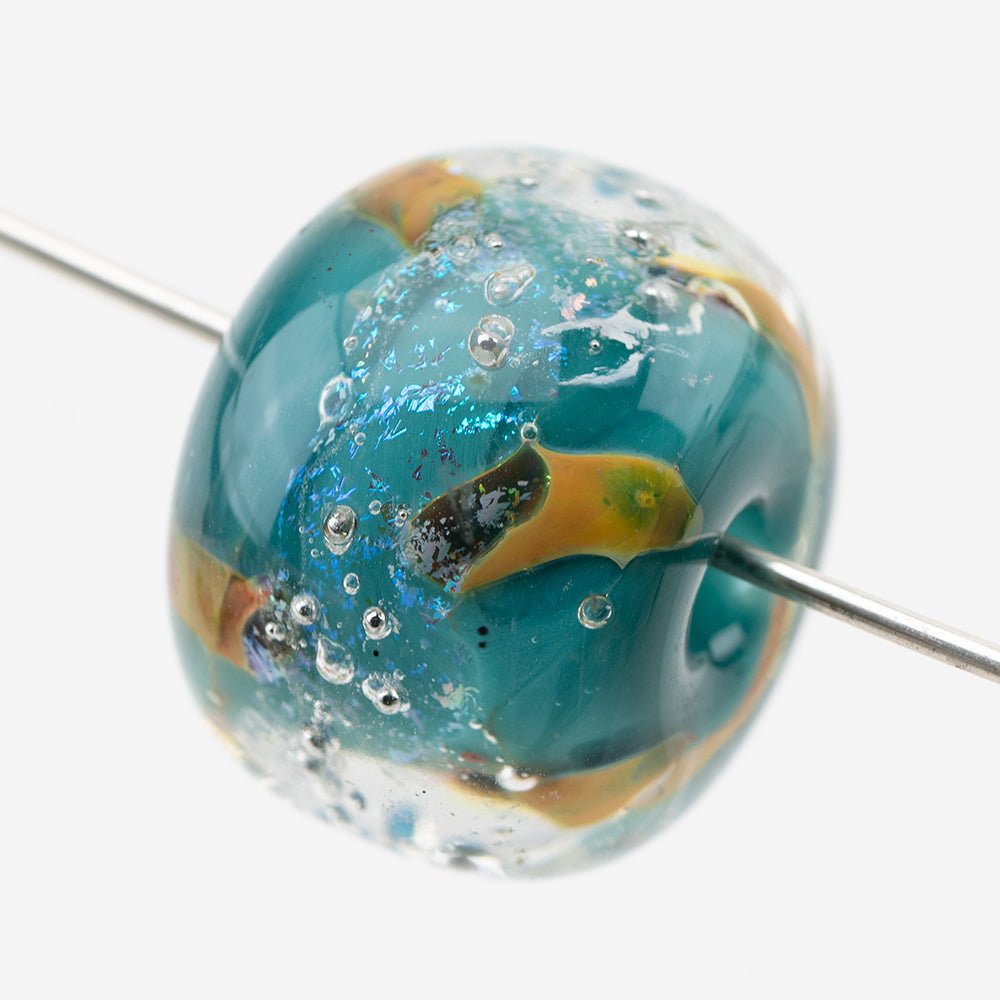 Donut Bead - Silver Series - Small - Easter Egg - Handmade Glass Beads - Unicorne Beads