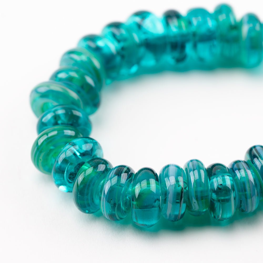 Donut Beads - Capri Sea - Premium Glass Beads - Unicorne Beads