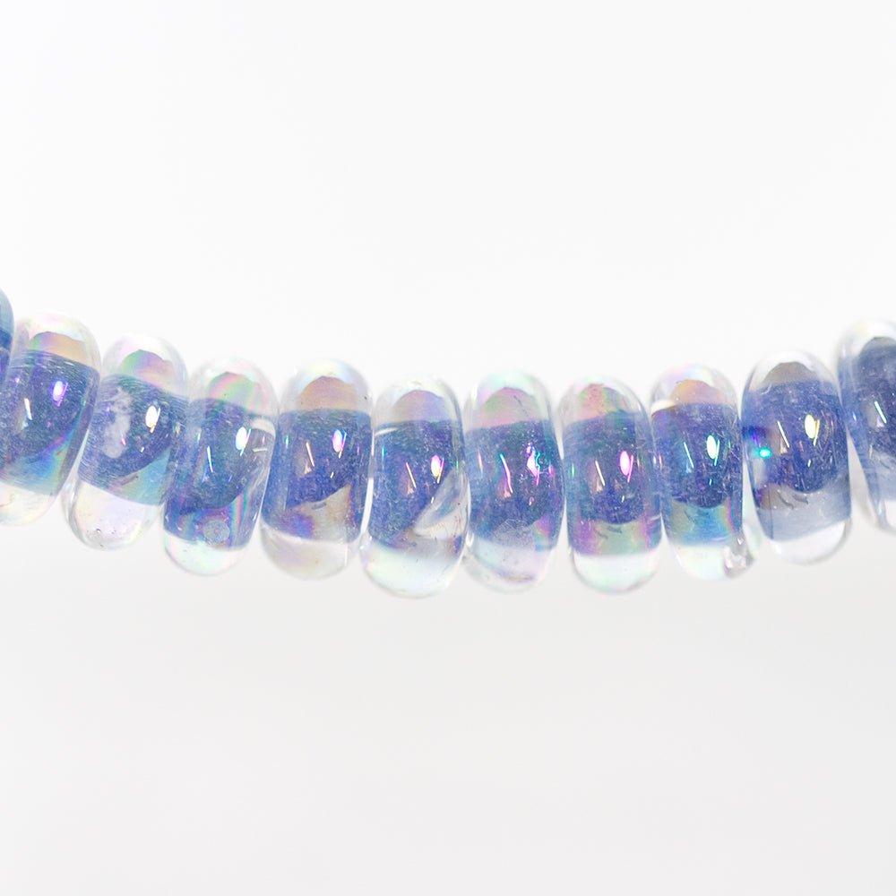 Donut Beads - Luster Series - Sunset Blue - Handmade Glass Beads - Unicorne Beads