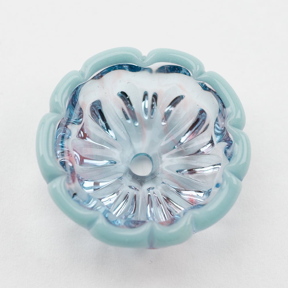 Flower Bead - Sky Blue - Premium Glass Beads - Unicorne Beads