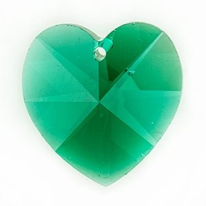 Heart - 18 x 17.5 mm - Emerald (1 pc) - Handmade Glass Beads - Unicorne Beads