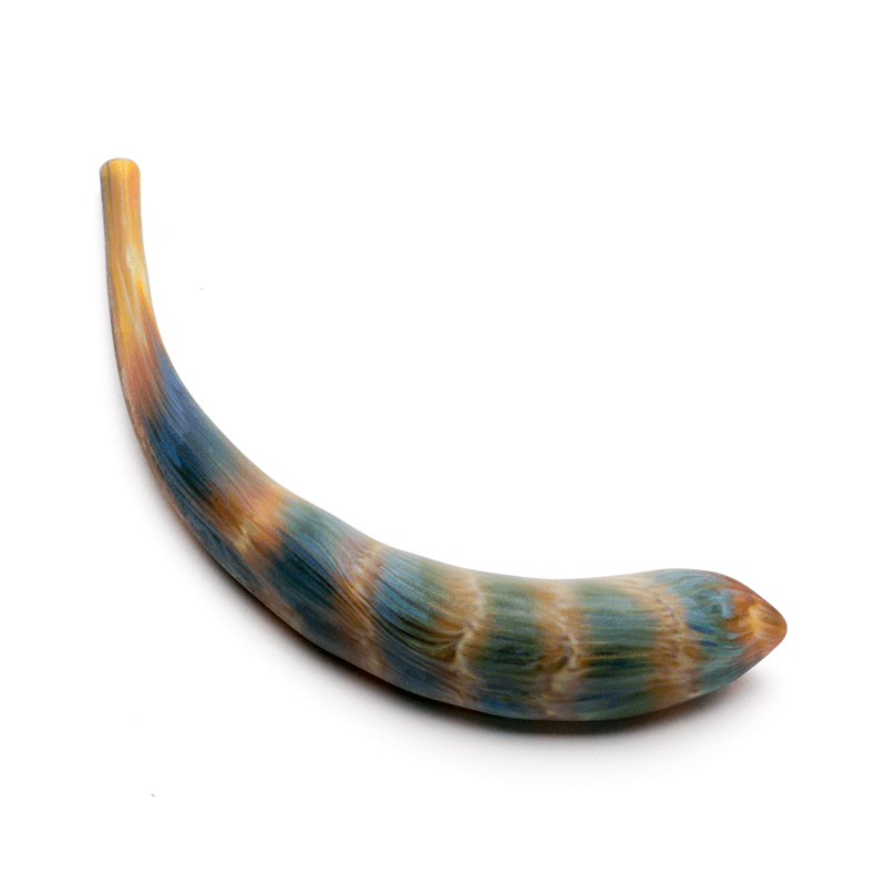 Hollow Crescent Tube - Large - Matte - Blue Parot - Handmade Glass Beads - Unicorne Beads