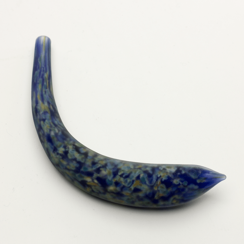 Hollow Crescent Tube - Large - Matte - Deep Caribbean Sea - Handmade Glass Beads - Unicorne Beads
