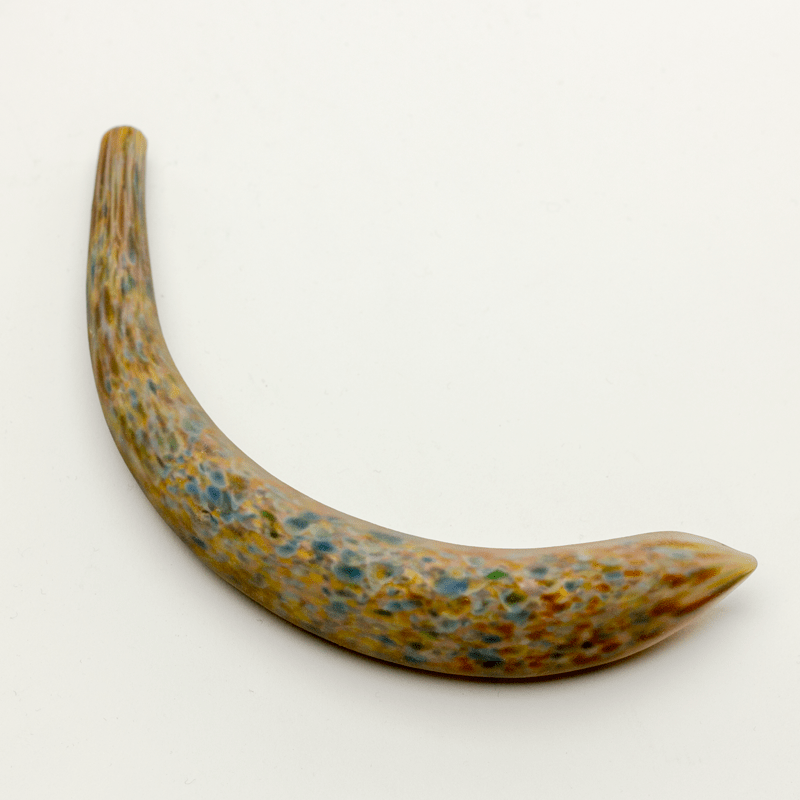 Hollow Crescent Tube - Large - Matte - Earthy Brown - Handmade Glass Beads - Unicorne Beads