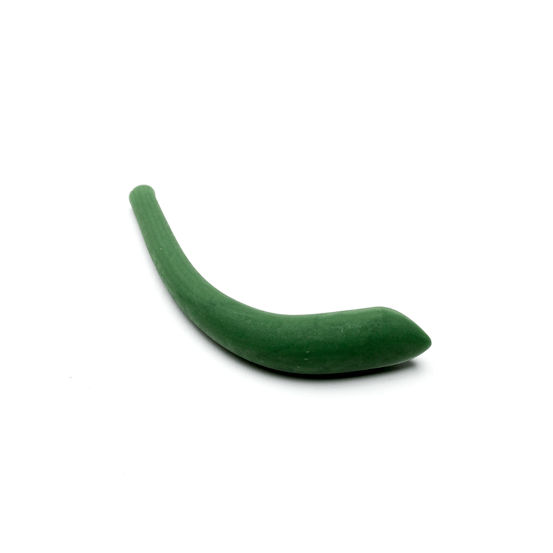 Hollow Crescent Tube - Small - Matte - Jade - Handmade Glass Beads - Unicorne Beads