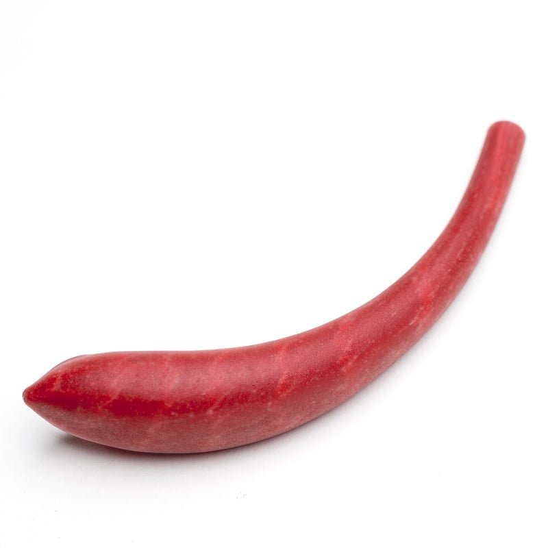 Hollow Crescent Tube - Small - Matte - Rosy Red - Handmade Glass Beads - Unicorne Beads