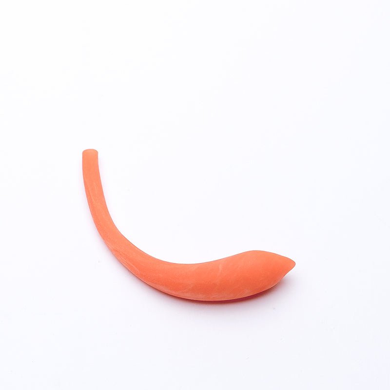 Hollow Crescent Tube - Small - Matte - Tangerine - Handmade Glass Beads - Unicorne Beads