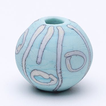 Hollow Marble - Matte - Mint - Handmade Glass Beads - Unicorne Beads