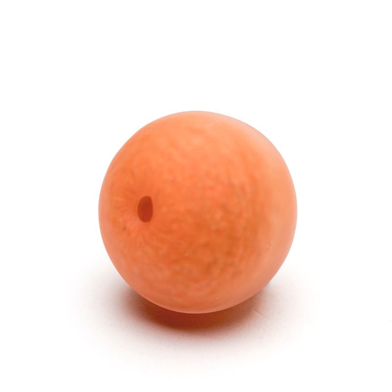 Hollow Marble - Matte - Orange Splash - Handmade Glass Beads - Unicorne Beads