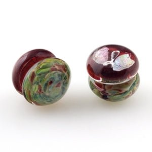 Large Domed YoYos - Blind Passion - Handmade Glass Beads - Unicorne Beads