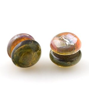 Large Domed YoYos - New Dawn - Handmade Glass Beads - Unicorne Beads