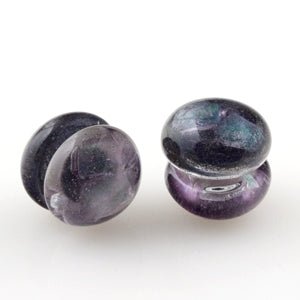 Large Domed YoYos - Purple Rain - Handmade Glass Beads - Unicorne Beads