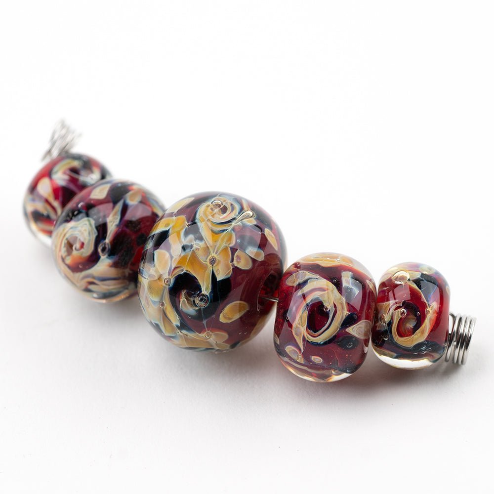 Marble Beads - Independence - Handmade Glass Beads - Unicorne Beads