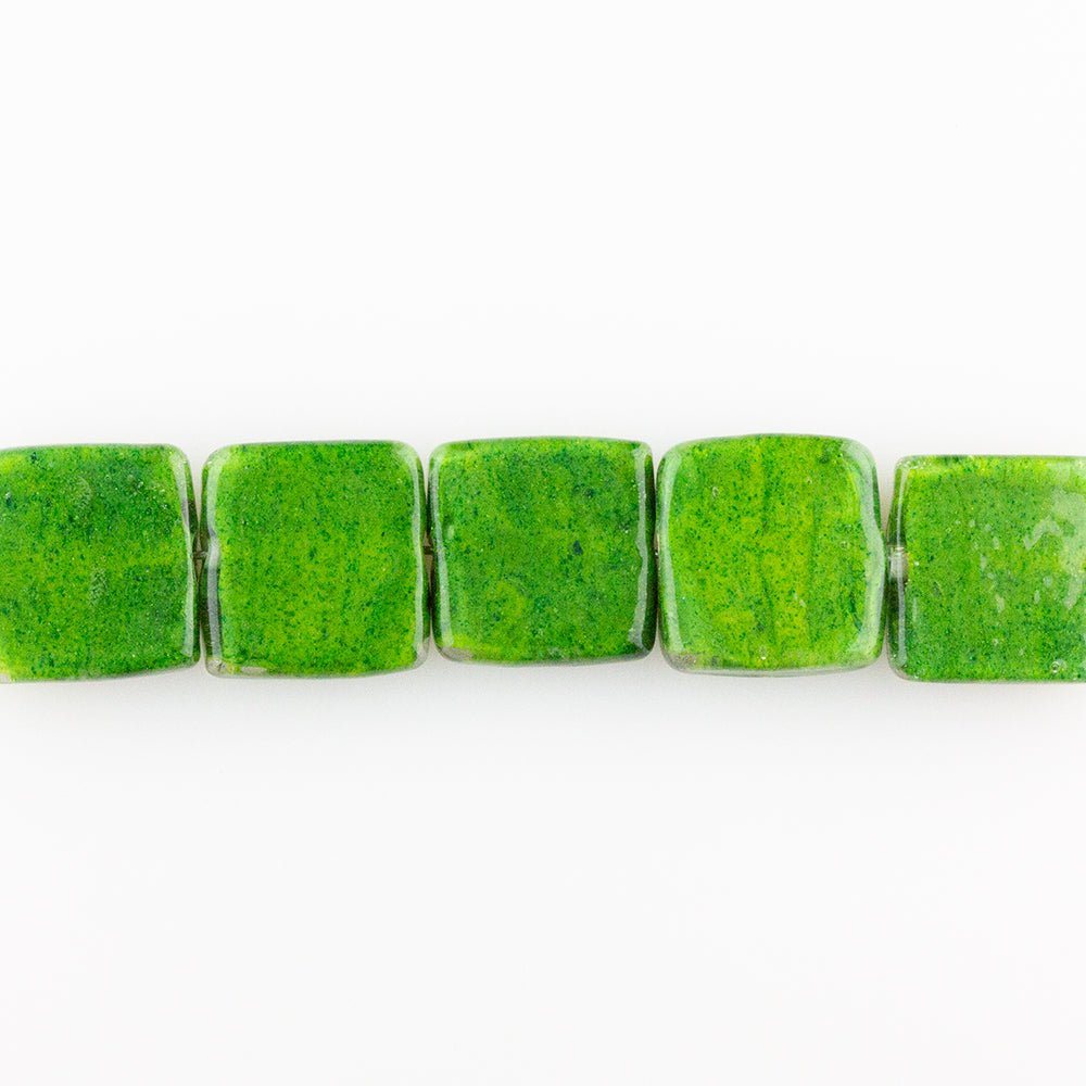 Mini Tile Beads - Caterpillar - Handmade Glass Beads - Unicorne Beads