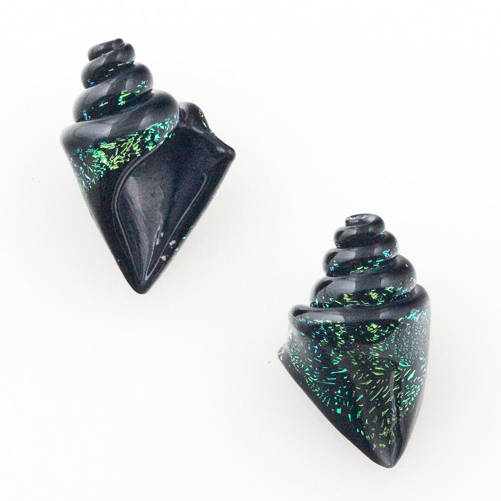 Nobilis Seashell Beads - Small - Ebony Gold - Handmade Glass Beads - Unicorne Beads