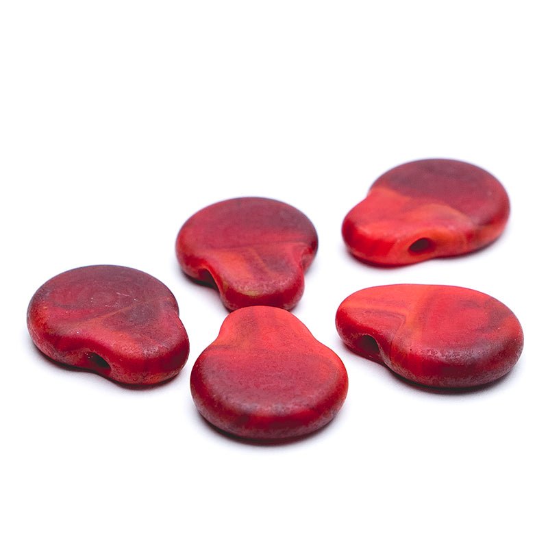 Paddle Bead - Rosy Red - Handmade Glass Beads - Unicorne Beads