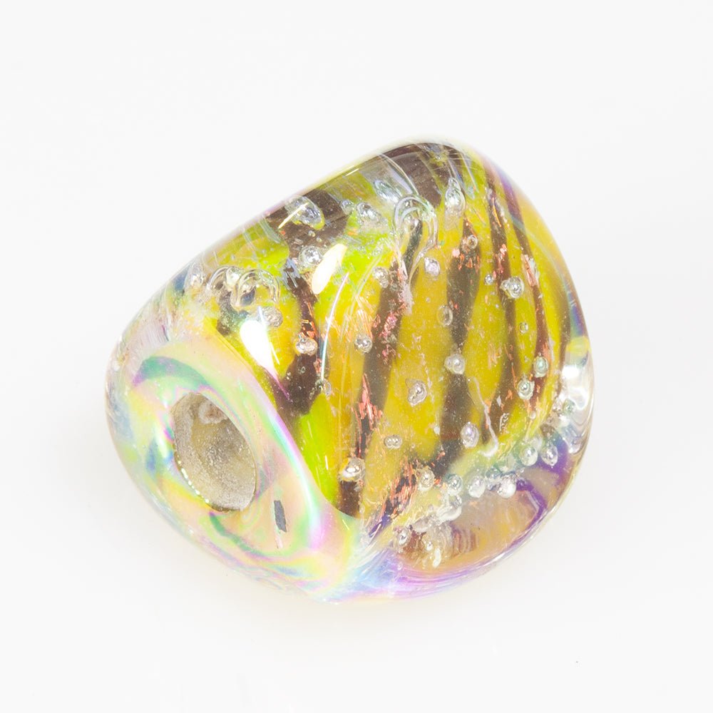 Prism Bead - Silver Series - Wild Honey - Handmade Glass Beads - Unicorne Beads