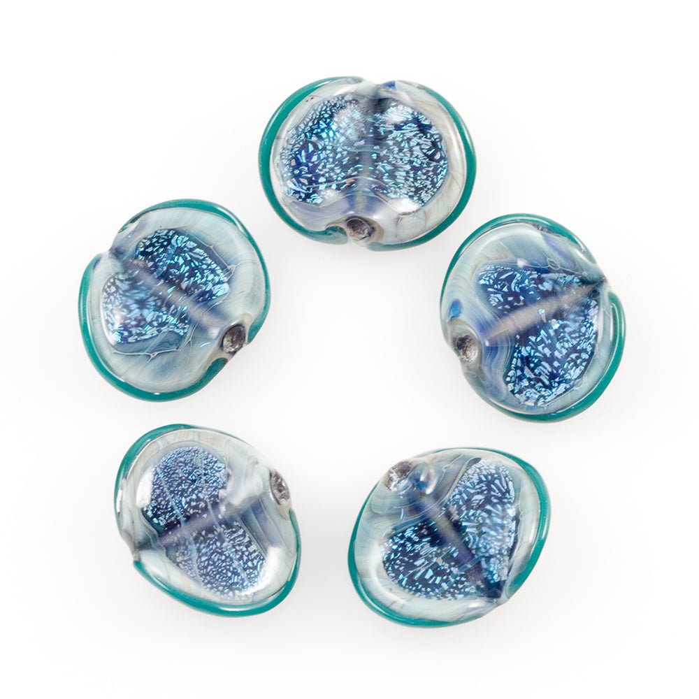 Seashell Beads - Midnight Blue - Handmade Glass Beads - Unicorne Beads