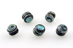 Small Domed YoYos - Tourmaline - Handmade Glass Beads - Unicorne Beads
